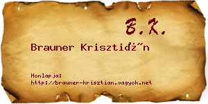 Brauner Krisztián névjegykártya